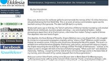 Remembrance, forgiveness, transformation: the Armenian Genocide