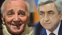 Серж Саргсян поздравил всемирно известного шансонье Шарля Азнавура с 89-летием