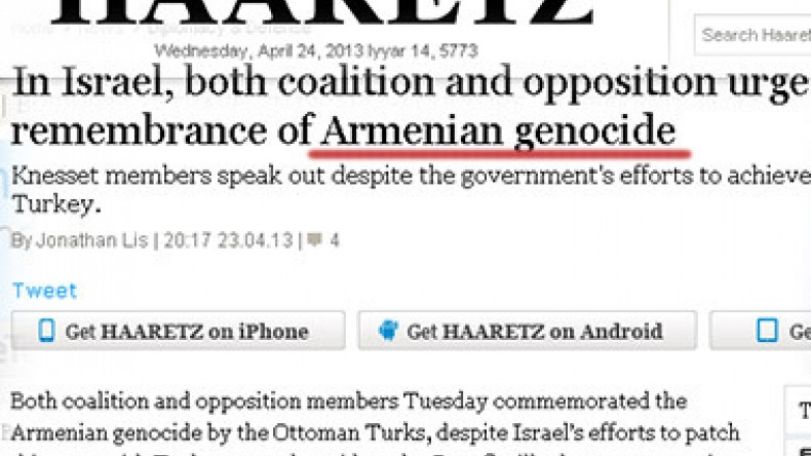 In Israel, both coalition and opposition urge remembrance of Armenian genocide