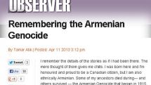 «The Toronto Observer». ՄԹ-ը, ԱՄՆ-ն և այլ պետություններ ճանաչում են ցավը, սակայն խուսափում ցեղասպանություն բառից