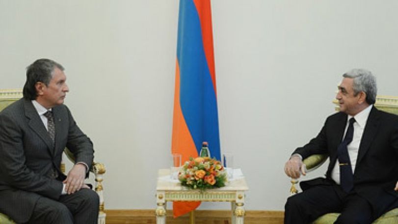 Armenian President, Rosneft CEO discuss bilateral economic ties 