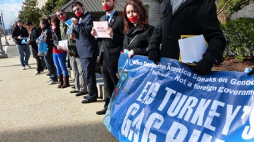Armenian American students protest anti-Armenian hate crimes in Turkey