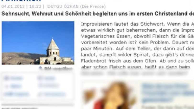 «Die Presse». Արժանապատվության, հպարտության ու ցավի իմպրովիզացիաները Հայաստանում