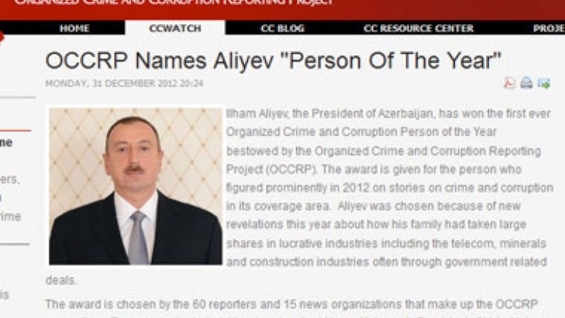 Ilham Aliyev crowned as Corruption's ‘‘Person of the Year’’ 