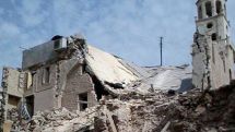 Armenian church destroyed by shelling in Aleppo 