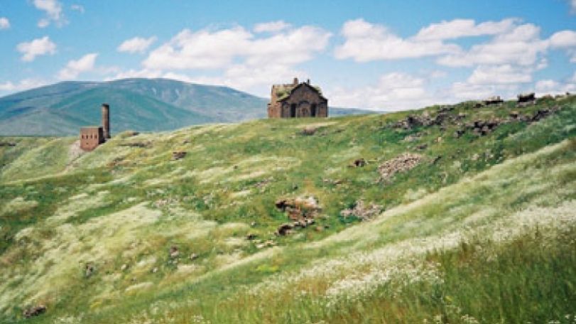 Ani ruins used as pasture by Turkish villagers 