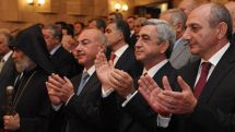 Serzh Sargsyan, Bako Sahakyan attend reopening of basic school in Artsakh 