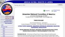 Citing Pope’s sermon, Senators introduce Armenian Genocide Centennial Resolution