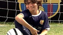 Boy, 11, born with no feet trains with Barcelona