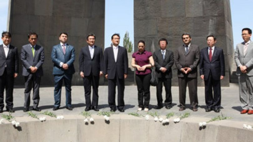 Korean parliamentary delegation visits Genocide Memorial in Tsitsernakaberd