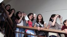 Students of Bryusov walk towards police station 