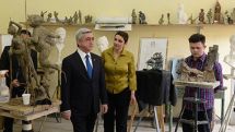 Armenian President attends Panos Terlemezian 150th birthday events 