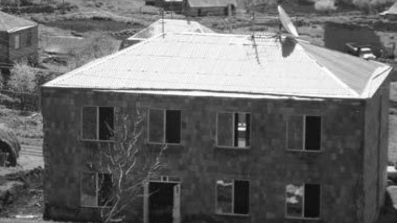 Community center and school of Artsni Village being reconstructed