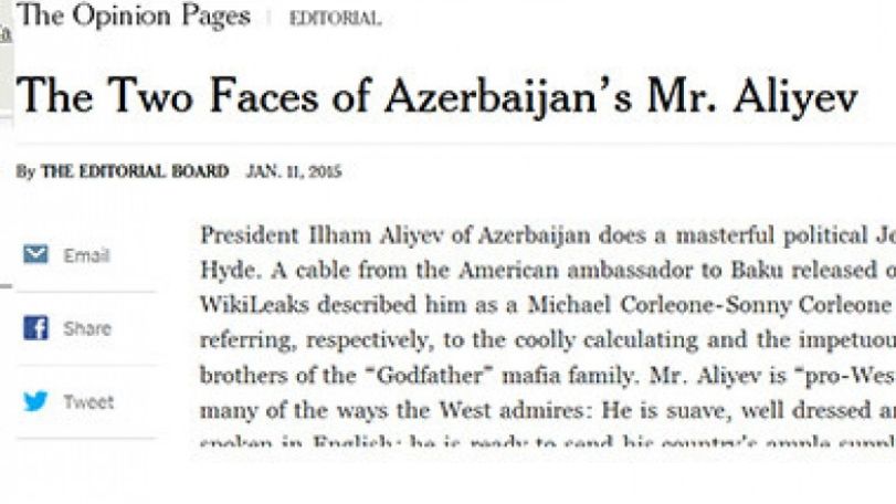 The New York Times: Алиев напоминает братьев Корлеоне из мафиозной семьи «Крестного отца» 