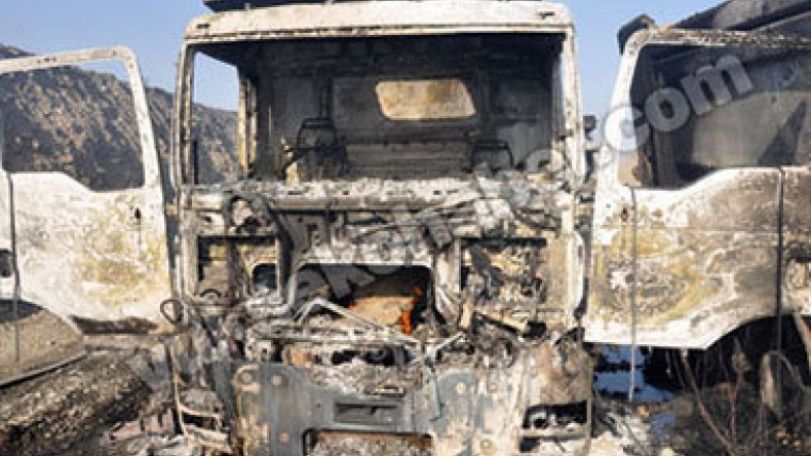 Kurdistan Workers’ Party fighters set fire to TIR lorries driving to Azerbaijan from Turkey 