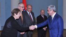 Armenian president meets with James Stavridis and Aso Tavitian