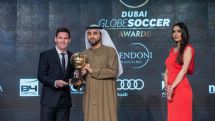 Lionel Messi named Player of the Year at the Globe Soccer Awards in Dubai