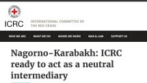 ICRC ready to act as a neutral intermediary in Nagorno-Karabakh