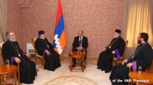 Bako Sahakyan meets with Supreme Patriarch and Catholicos of All Armenians Garegin II and Catholicos of the Holy See of Cilicia Aram I