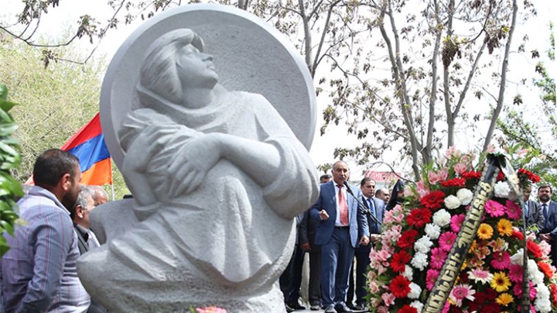 Monument to the victims of Shangal erected in Yerevan Circular Park