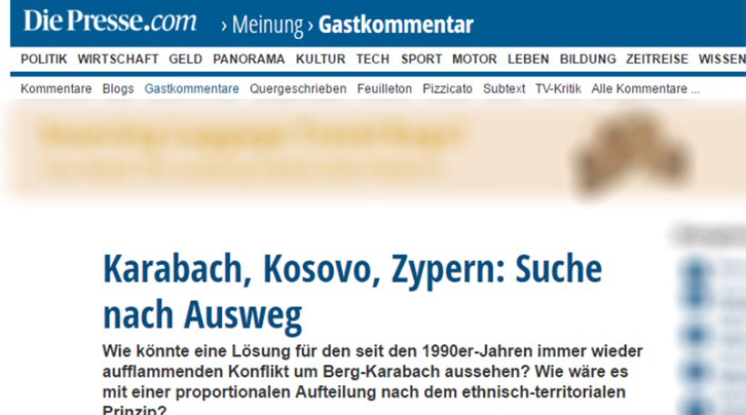 «Ղարաբաղ, Կոսովո, Կիպրոս. ելքի որոնում». Die Presse