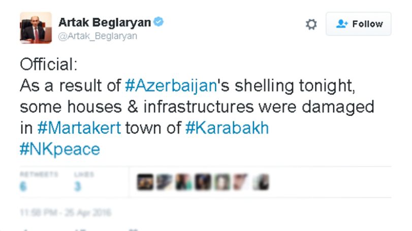Artak Beglaryan: Houses damaged in Martakert