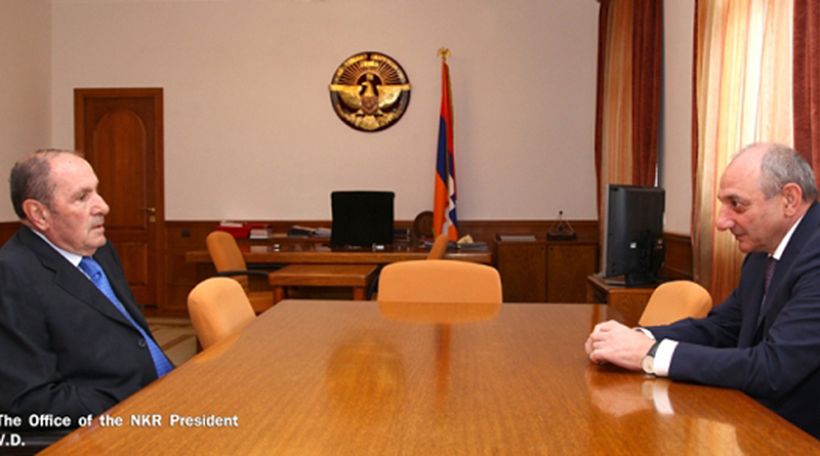 First President of Armenia Levon Ter-Petrosyan meets with President of Artsakh Bako Sahakyan