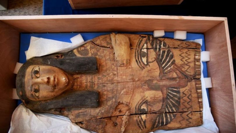 Israel returns ancient sarcophagus lids to Egypt