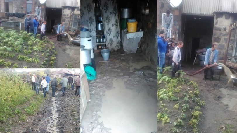 Flood damages farms and infrastructures in Karchaghbyur village, Armenia