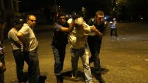 Public utilities clean the territory after police dispersed demonstrators in Yerevan