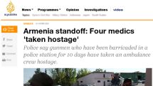 The Guardian, Al Jazeera and New York Times on Yerevan standoff