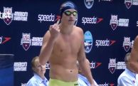 Olympic Canadian swimmer gives his father “the finger” before every race for good luck