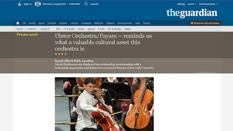 The Guardian on Narek Hakhnazaryan’s performance at Royal Albert Hall