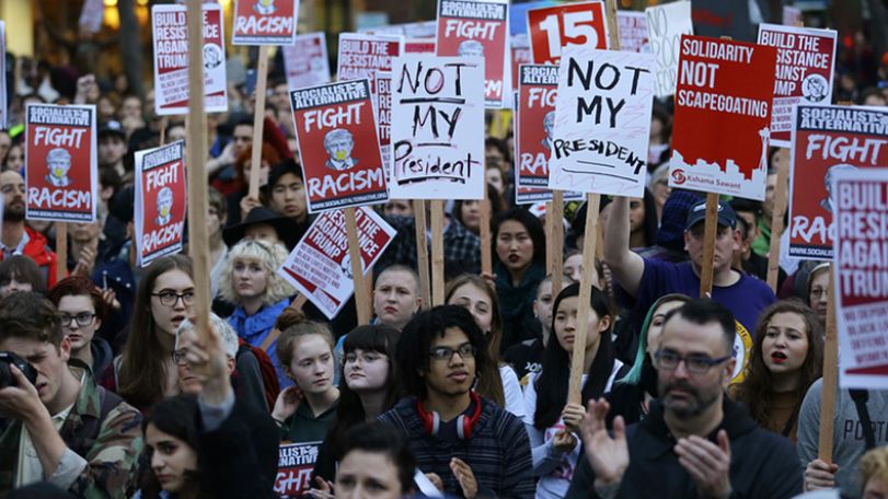 Thousands of anti-Trump protesters take to streets of U.S. cities