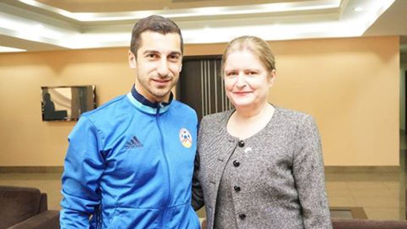 Henrikh Mkhitaryan thanked Judith Farnworth