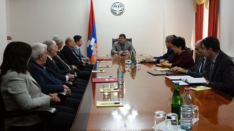 NKR Prime Minister meets with  prominent scientists from Matenadaran and Yerevan State University