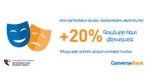 Converse Bank returns 20 percent of the cost of tickets purchased at Hamazgayin Theatre