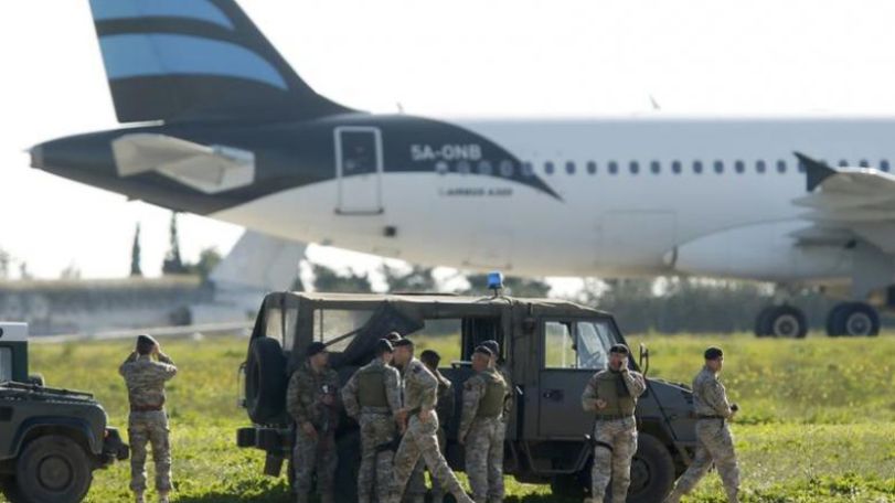 Hijacked Libyan plane lands in Malta with 118 on board