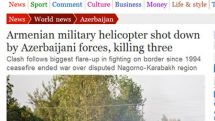 World media about NKR helicopter downed by Azerbaijan
