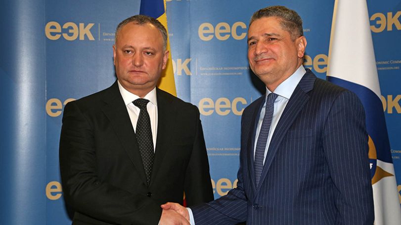 Глава Коллегии ЕЭК Т.Саркисян и президент Молдовы И.Додон обсудили возможность подписания меморандума о сотрудничестве
