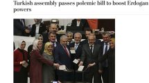 Turkey’s parliament passes polemic bill to boost Erdogan powers