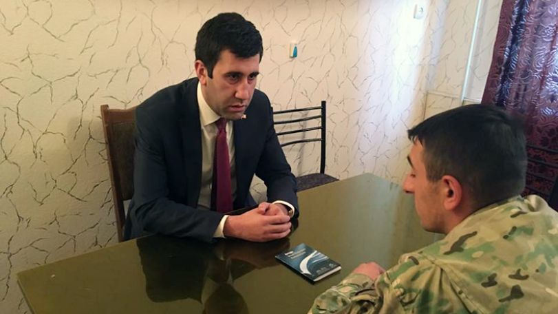 NKR Ombudsman visits the captured Azerbaijani saboteur