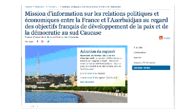 Report on deterioration of human rights situation in Azerbaijan and Baku’s dangerous policy against Artsakh presented in France
