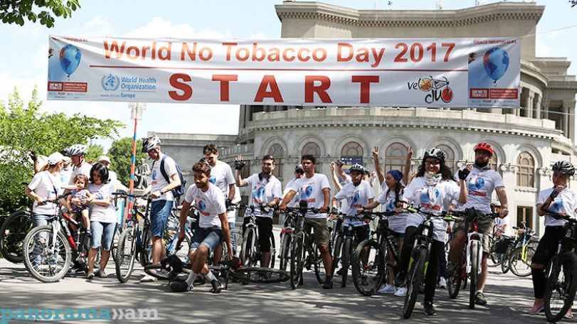 Bicycle ride held in Armenia dedicated to World No Tobacco Day