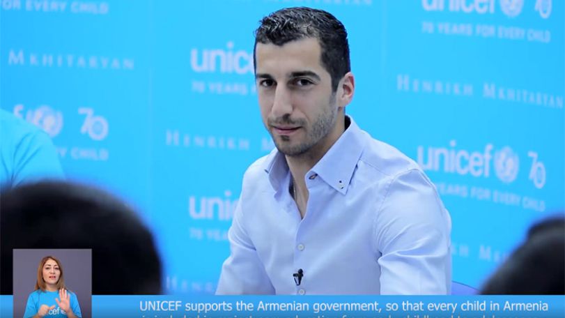 UNICEF Goodwill Ambassador Henrikh Mkhitaryan calls for every child to get a quality inclusive education