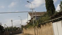 Another main street of Armenian border village illuminated
