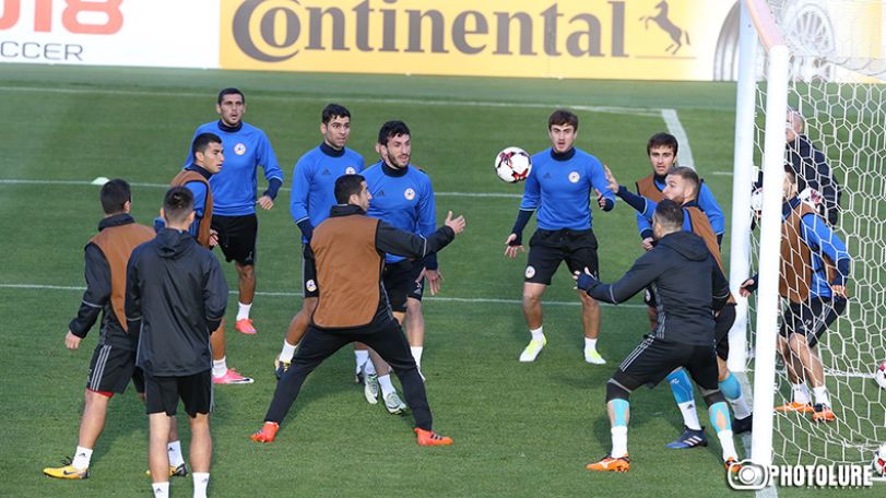 Armenian national football team holds pre-game training ahead of Poland match