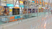 Modern Armenian abstract art on display at Zvartnots airport