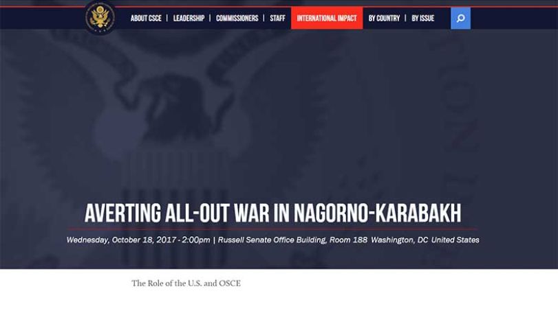 U.S. Helsinki Commission holds briefing on Nagorno-Karabakh conflict