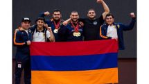 Armenian weightlifting team comes the first at the European Championships, returns home with 32 medals